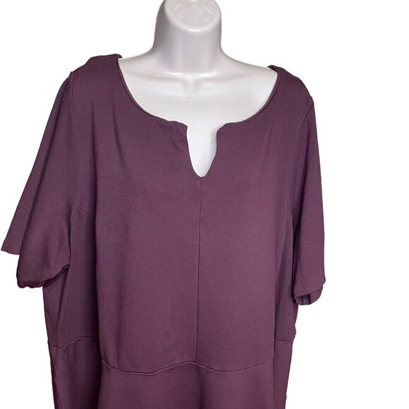 Lands End Womens Purple Peplum Blouse Top Plus Size 3x Shirt u - Picture 2 of 13